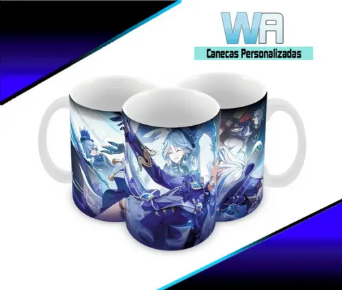 Caneca Polímero Genshin Impact Furina Personalizada