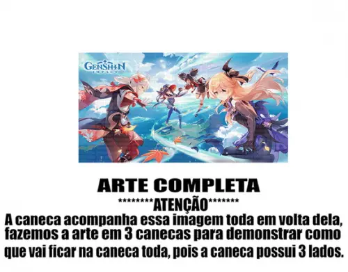 Caneca Polímero Genshin Impact Personalizada