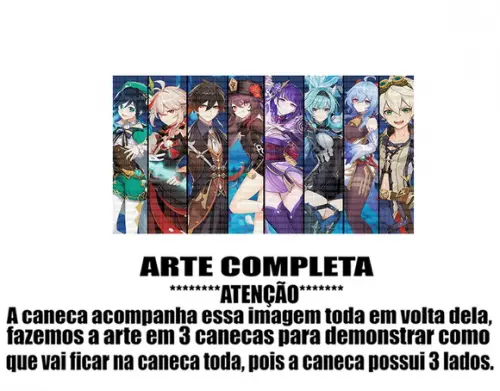 Caneca Polímero Genshin Impact Personalizada