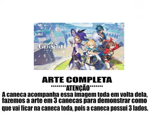 Caneca Polímero Genshin Impact Personalizada