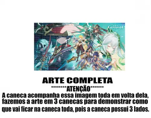 Caneca Polímero Genshin Impact Personalizada