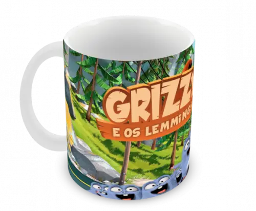 Caneca Polímero Grizzy e os Lemmings Personalizada