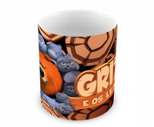 Caneca Polímero Grizzy e os Lemmings Personalizada