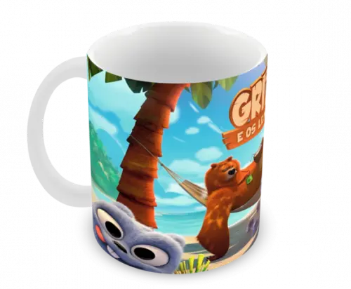 Caneca Polímero Grizzy e os Lemmings Personalizada