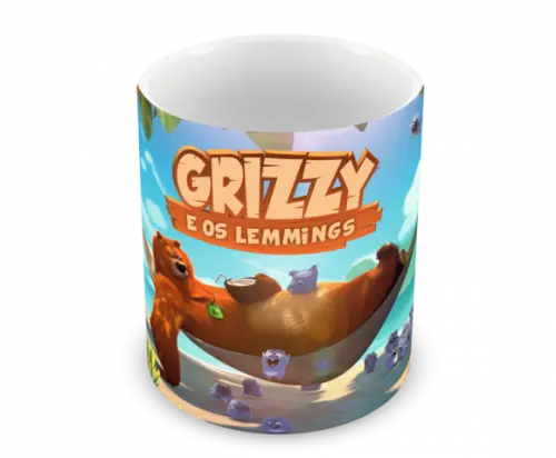 Caneca Polímero Grizzy e os Lemmings Personalizada