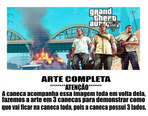 Caneca Polímero Gta V Personalizada