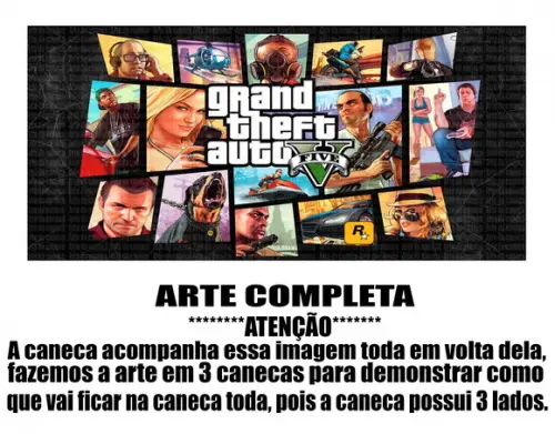 Caneca Polímero Gta V Personalizada
