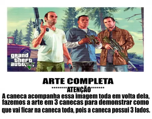 Caneca Polímero Gta V Personalizada