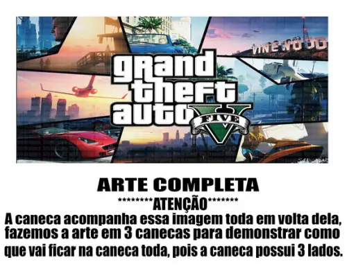 Caneca Polímero Gta V Personalizada