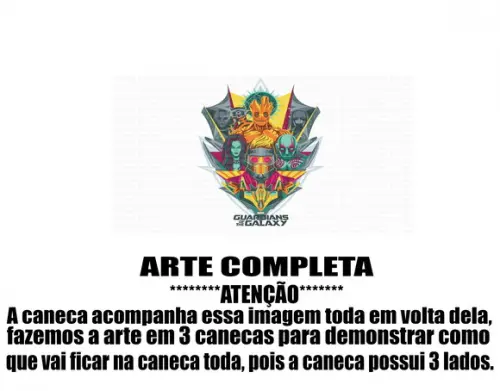 Caneca Polímero Guardiões da Galáxia Personalizada