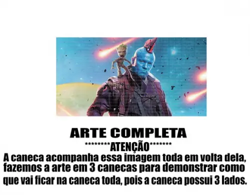 Caneca Polímero Guardiões da Galáxia Personalizada
