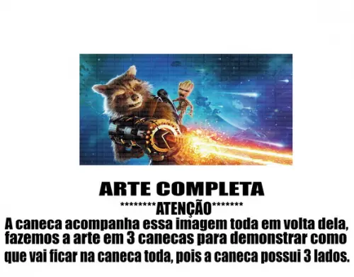 Caneca Polímero Guardiões da Galáxia Personalizada