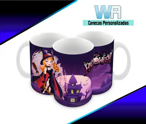 Caneca Polímero Halloween Personalizada