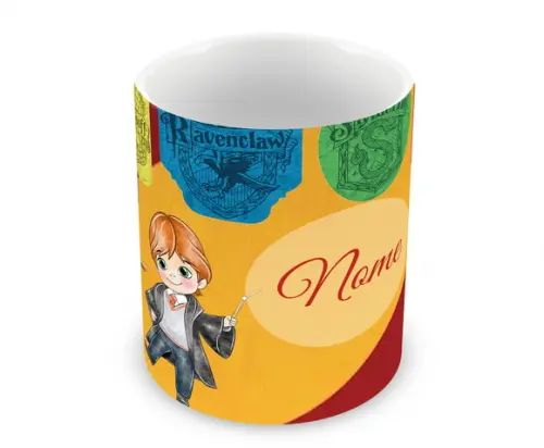 Caneca Polímero Harry Potter Seu Nome Personalizada