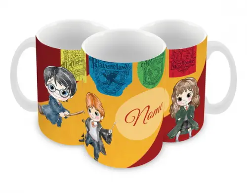 Caneca Polímero Harry Potter Seu Nome Personalizada