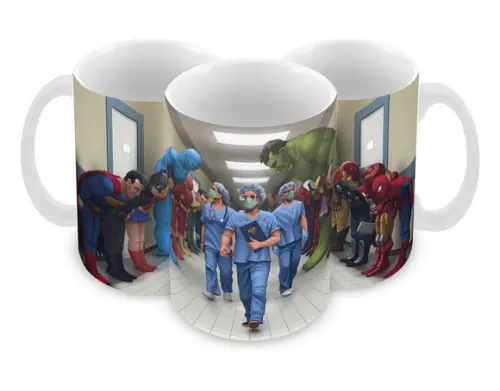 Caneca Polímero Heróis da Saúde Personalizada
