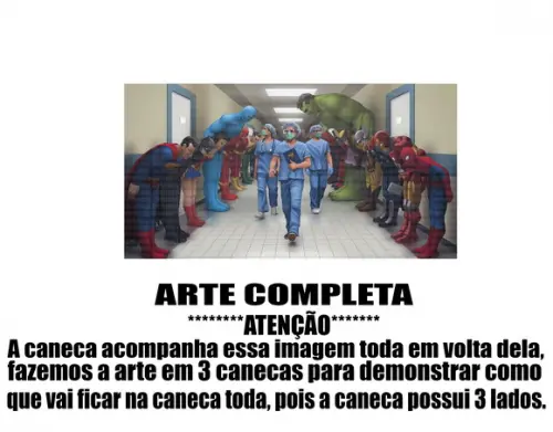 Caneca Polímero Heróis da Saúde Personalizada