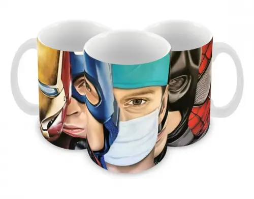 Caneca Polímero Heróis da Saúde Personalizada