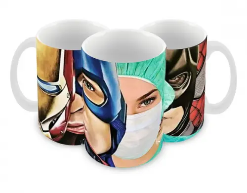 Caneca Polímero Heróis da Saúde Personalizada