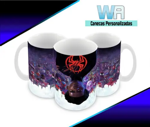 Caneca Polímero Homem Aranha Através do Aranhaverso
