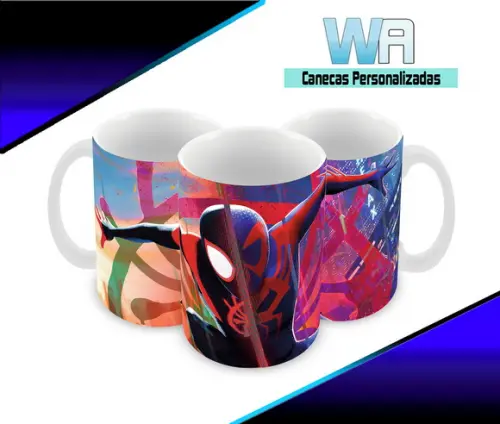 Caneca Polímero Homem Aranha Através do Aranhaverso
