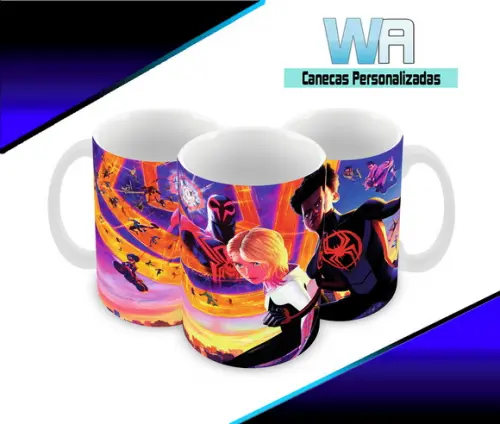 Caneca Polímero Homem Aranha Através do Aranhaverso