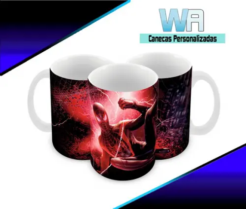 Caneca Polímero Homem Aranha Miles Morales Personalizada