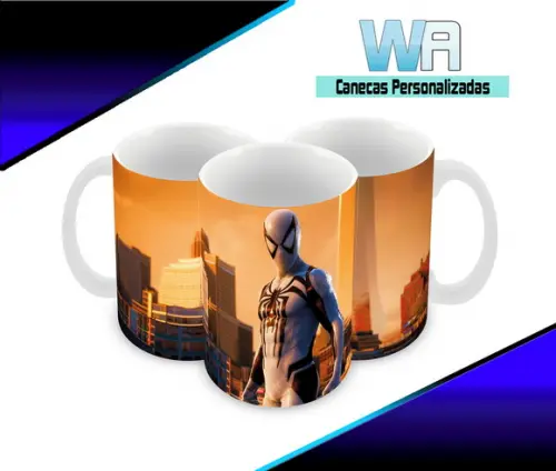 Caneca Polímero Homem Aranha Personalizada