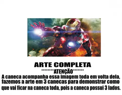 Caneca Polímero Homem de Ferro Personalizada