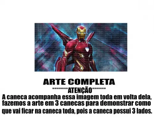 Caneca Polímero Homem de Ferro Personalizada