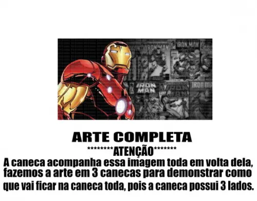 Caneca Polímero Homem de Ferro Personalizada