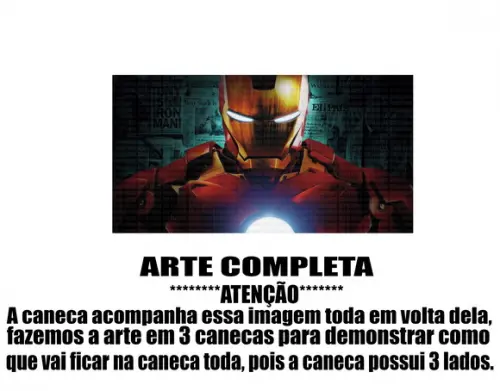 Caneca Polímero Homem de Ferro Personalizada