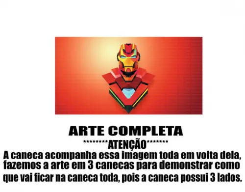 Caneca Polímero Homem de Ferro Personalizada