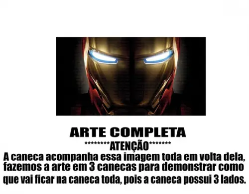 Caneca Polímero Homem de Ferro Personalizada
