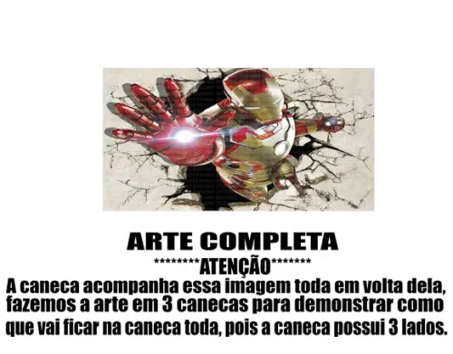 Caneca Polímero Homem de Ferro Personalizada