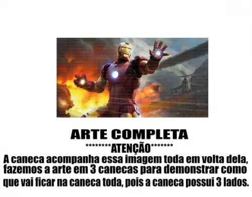 Caneca Polímero Homem de Ferro Personalizada