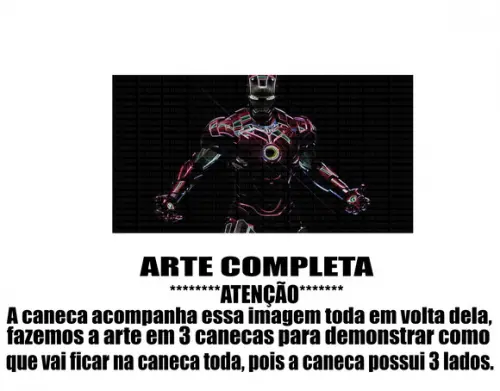 Caneca Polímero Homem de Ferro Personalizada
