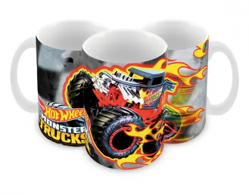 Caneca Polímero Hot Wheels Monster Trucks Personalizada