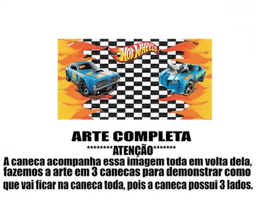 Caneca Polímero Hot Wheels Personalizada