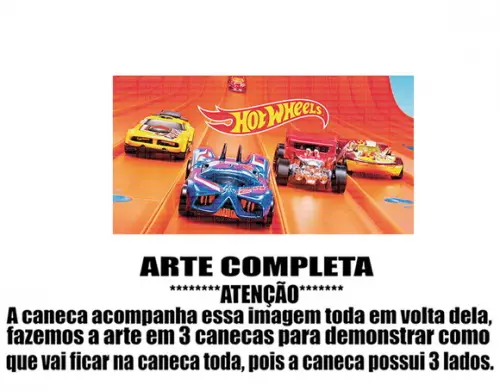 Caneca Polímero Hot Wheels Personalizada