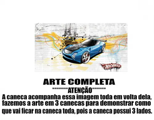 Caneca Polímero Hot Wheels Personalizada