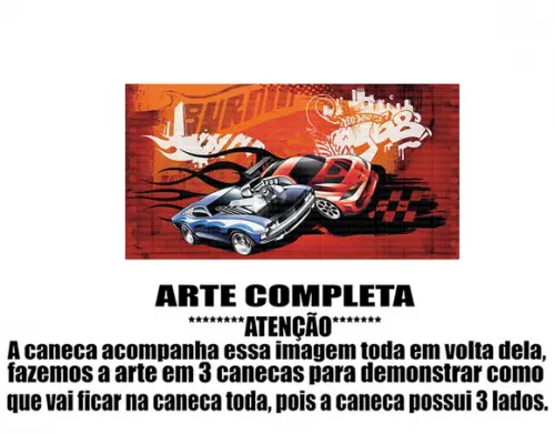 Caneca Polímero Hot Wheels Personalizada