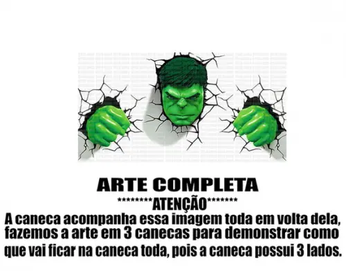 Caneca Polímero Hulk Personalizada