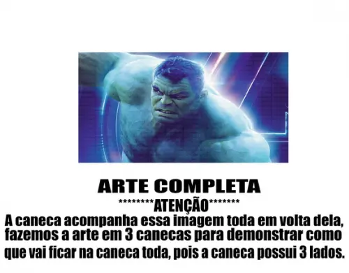 Caneca Polímero Hulk Personalizada