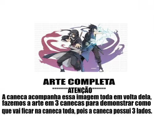 Caneca Polímero Itachi e Sasuke Personalizada