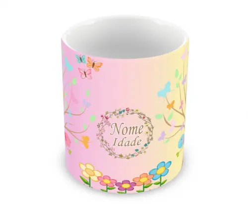 Caneca Polímero Jardim Encantado Personalizada