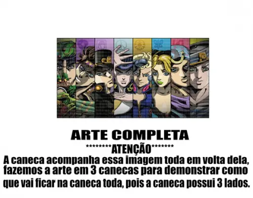 Caneca Polímero Jojo's Bizarre Adventure Personalizada