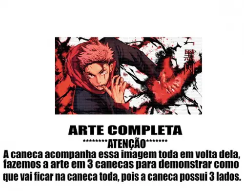 Caneca Polímero Jujutsu Kaisen Personalizada