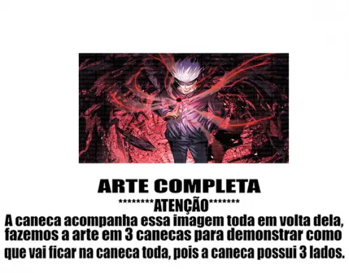 Caneca Polímero Jujutsu Kaisen Personalizada