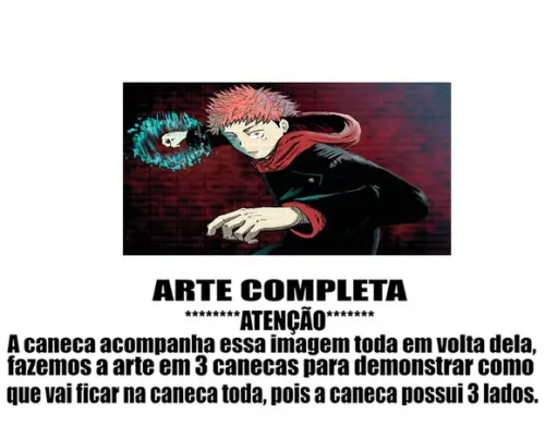 Caneca Polímero Jujutsu Kaisen Personalizada